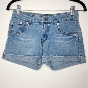 Levis Kids Girls  Size 12 XL 9 -10 Year  Embroidery Light Blue  Short Pants